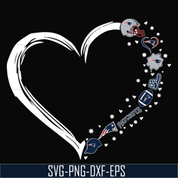 new england patriots heart svg, patriots svg, png, dxf, eps digital file nnfl0098