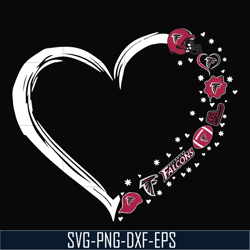 atlanta falcons heart svg, atlanta falcons svg, png, dxf, eps digital file nnfl0099