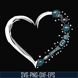 philadelphia eagles heart svg, eagles svg, png, dxf, eps digital file nnfl0105