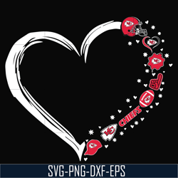 kansas city chiefs heart svg, chiefs svg, png, dxf, eps digital file nnfl0107