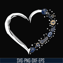 st. louis rams heart svg, rams svg, png, dxf, eps digital file nnfl0110