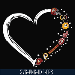 washington redskins heart svg, redskins svg, png, dxf, eps digital file nnfl0112