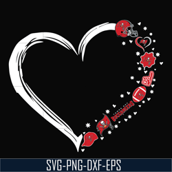 tampa bay buccaneers heart svg, buccaneers svg, png, dxf, eps digital file nnfl0114