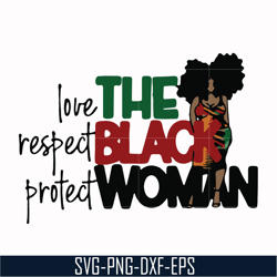 the black woman love respect protect svg, png, dxf, eps digital file oth0006