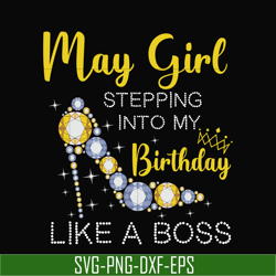 may girl stepping into my birthday like a boss svg, png, dxf, eps digital file bd0030