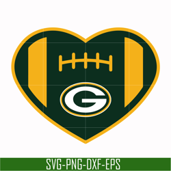 green bay packers heart svg, packers heart svg, nfl svg, png, dxf, eps digital file nfl02102020l