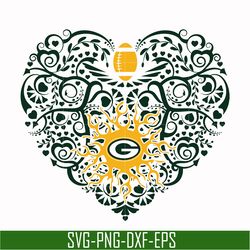 green bay packers heart svg, packers heart svg, nfl svg, png, dxf, eps digital file nfl0210202l