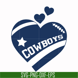 dallas cowboys heart svg, cowboys heart svg, nfl svg, png, dxf, eps digital file nfl05102019l