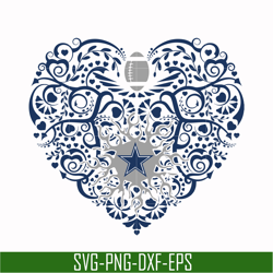 dallas cowboys heart svg, cowboys heart svg, nfl svg, png, dxf, eps digital file nfl0510201l