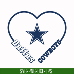 dallas cowboys heart svg, cowboys heart svg, nfl svg, png, dxf, eps digital file nfl05102030l