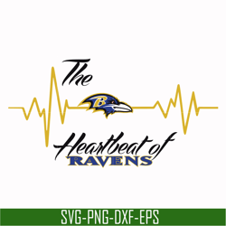 the heartbeat of baltimore ravens svg, baltimore ravens svg, nfl svg, sport svg, png, dxf, eps digital file nfl071019t