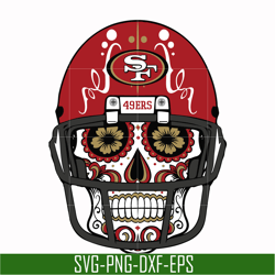 san francisco 49ers skull svg, 49ers skull svg, nfl svg, png, dxf, eps digital file nfl0710202014l