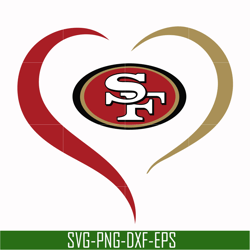 san francisco 49ers heart svg, 49ers heart svg, nfl svg, png, dxf, eps digital file nfl0710202016l