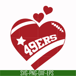 san francisco 49ers heart svg, 49ers heart svg, nfl svg, png, dxf, eps digital file nfl0710202021l