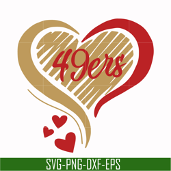 san francisco 49ers heart svg, 49ers heart svg, nfl svg, png, dxf, eps digital file nfl0710202023l