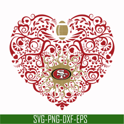 san francisco 49ers heart svg, 49ers heart svg, nfl svg, png, dxf, eps digital file nfl0710202026l