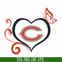 chicago bears heart butterfly svg, chicago bears svg, bears svg, sport svg, nfl svg, png, dxf, eps digital file nfl11100