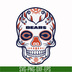 chicago bears skull svg, chicago bears svg, bears svg, skull svg, sport svg, nfl svg, png, dxf, eps digital file nfl1110