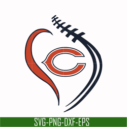 chicago bears heart svg, chicago bears svg, bears svg, sport svg, nfl svg, png, dxf, eps digital file nfl11102018t