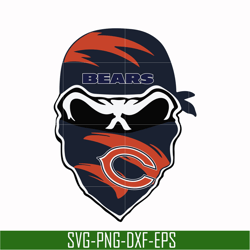 chicago bears skull svg, chicago bears svg, bears svg, skull svg, sport svg, nfl svg, png, dxf, eps digital file nfl1110