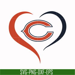 chicago bears heart svg, chicago bears svg, bears svg, sport svg, nfl svg, png, dxf, eps digital file nfl111024t