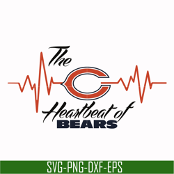 the heartbeat of chicago bears svg, chicago bears svg, nfl svg, sport svg, png, dxf, eps digital file nfl111031t