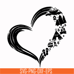 heart camper svg, png, dxf, eps digital file cmp022