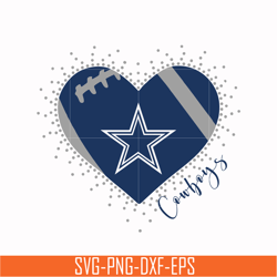 dallas cowboys heart svg, cowboys heart svg, nfl svg, png, dxf, eps digital file nfl0510202l