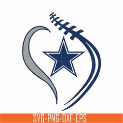 dallas cowboys heart svg, cowboys heart svg, nfl svg, png, dxf, eps digital file nfl0510205l