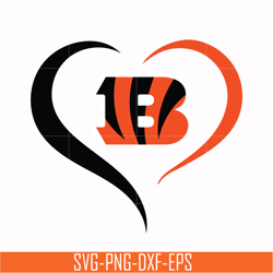 cincinnati bengals heart svg, cincinnati bengals svg, bengals svg, sport svg, nfl svg, png, dxf, eps digital file nfl181