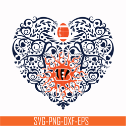 cincinnati bengals heart svg, cincinnati bengals svg, bengals svg, sport svg, nfl svg, png, dxf, eps digital file nfl181