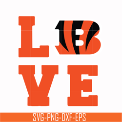 cincinnati bengals love svg, cincinnati bengals svg, bengals svg, sport svg, nfl svg, png, dxf, eps digital file nfl1810