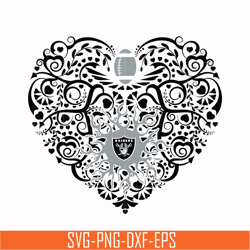 las vegas raiders heart svg, raiders heart svg, nfl svg, png, dxf, eps digital file nfl18102024l