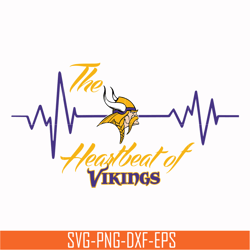 the heartbeat ofvikings svg, minnesota vikings svg, vikings svg, nfl svg, png, dxf, eps digital file nfl2310201l