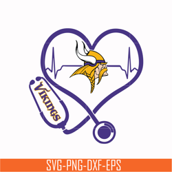 minnesota vikings heart svg, vikings heart svg, nfl svg, png, dxf, eps digital file nfl23102021l