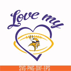 love my minnesota vikings heart svg, vikings heart svg, nfl svg, png, dxf, eps digital file nfl2310203l