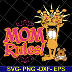 mom rules svg, mother's day svg, eps, png, dxf digital file mtd13042126