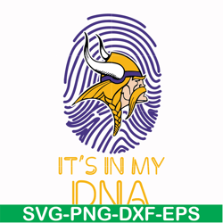 it's in my dna vikings svg, minnesota vikings heart svg, vikings heart svg, nfl svg, png, dxf, eps digital file nfl23102