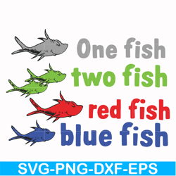 one fish two fish red fish blue fish svg, png, dxf, eps file dr00078