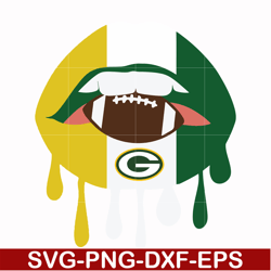 green bay packers lips, svg, png, dxf, eps file nfl0000157