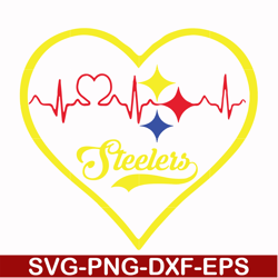 steelers heart, svg, png, dxf, eps file nfl0000175