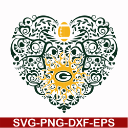 green bay packers heart svg, packers heart svg, nfl svg, png, dxf, eps digital file nfl0210202l