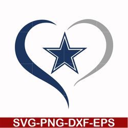 dallas cowboys heart svg, cowboys heart svg, nfl svg, png, dxf, eps digital file nfl05102015l