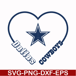 dallas cowboys heart svg, cowboys heart svg, nfl svg, png, dxf, eps digital file nfl05102030l