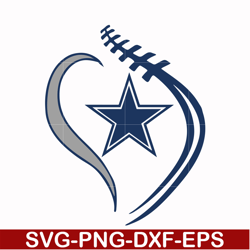 dallas cowboys heart svg, cowboys heart svg, nfl svg, png, dxf, eps digital file nfl0510205l