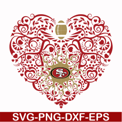 san francisco 49ers heart svg, 49ers heart svg, nfl svg, png, dxf, eps digital file nfl0710202026l