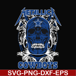 skull metallica dallas cowboys svg, png, dxf, eps digital file nnfl0001