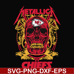 skull metallica kansas city chiefs svg, png, dxf, eps digital file nnfl0002