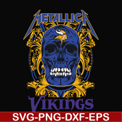 skull metallica minnesota viking svg, png, dxf, eps digital file nnfl0004