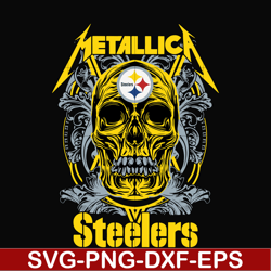 skull metallica pittsburgh steelers svg, png, dxf, eps digital file nnfl0005